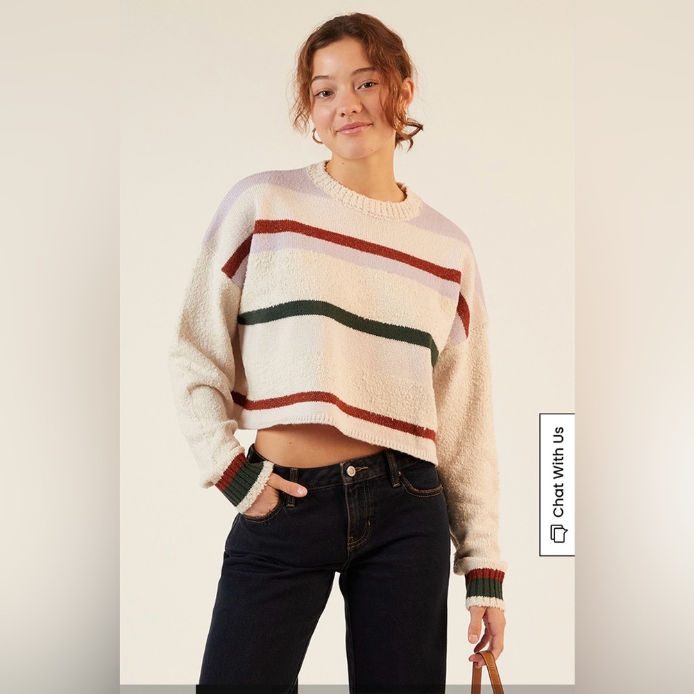 LA Hearts Marissa striped cozy crew neck sweater